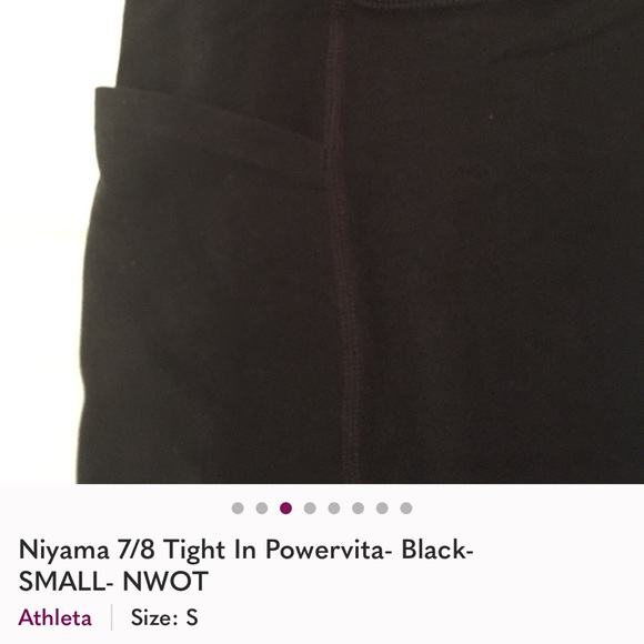 Athleta Black Niyama 7/8 Tight in Powervita with Laser-cut details (NWOT) - Picture 10 of 13